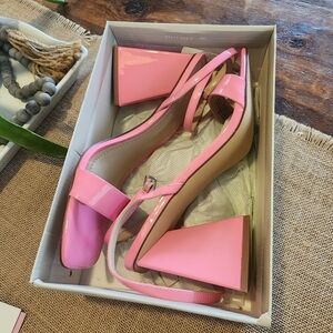 BP Pink Triangle Wedge Heel 9.5